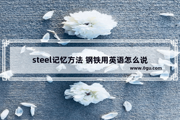 steel记忆方法 钢铁用英语怎么说