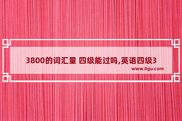 3800的词汇量 四级能过吗,英语四级3800个单词