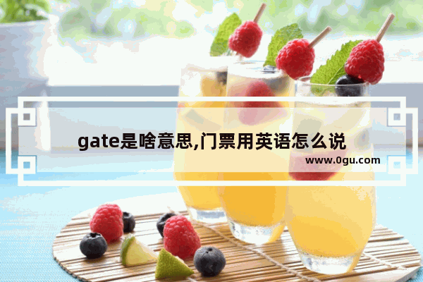 gate是啥意思,门票用英语怎么说