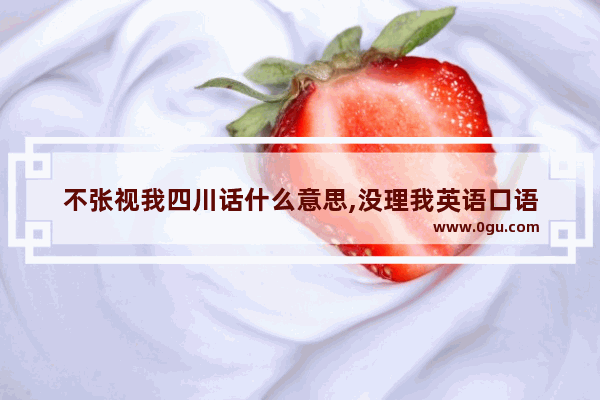 不张视我四川话什么意思,没理我英语口语