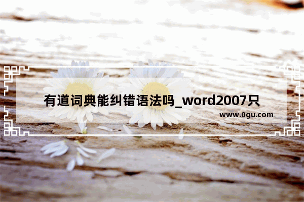 有道词典能纠错语法吗_word2007只能检查拼写错误 不能检查语法 在校对里面的”键入时标记语法错误”是灰色的点击不上