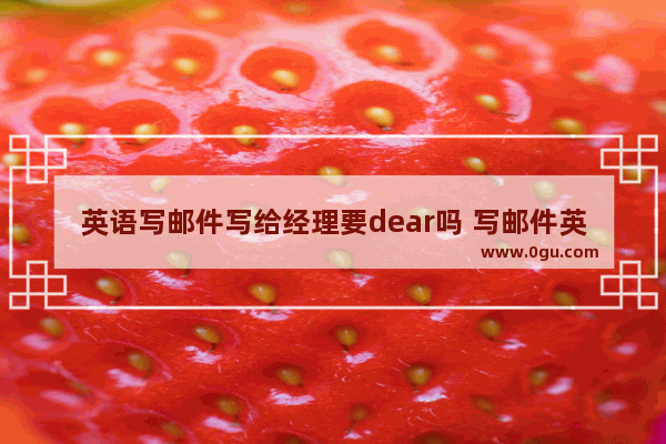 英语写邮件写给经理要dear吗 写邮件英语