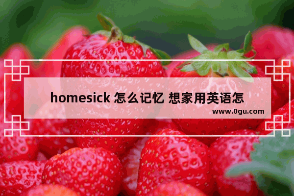 homesick 怎么记忆 想家用英语怎么说