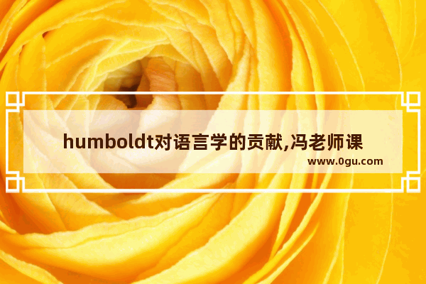 humboldt对语言学的贡献,冯老师课堂英语语法怎么样