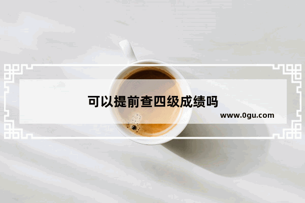 可以提前查四级成绩吗