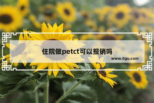 住院做petct可以报销吗