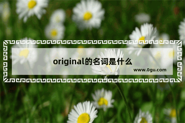 original的名词是什么