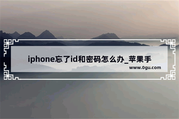 iphone忘了id和密码怎么办_苹果手机丢了id号密码都忘了如何找回id