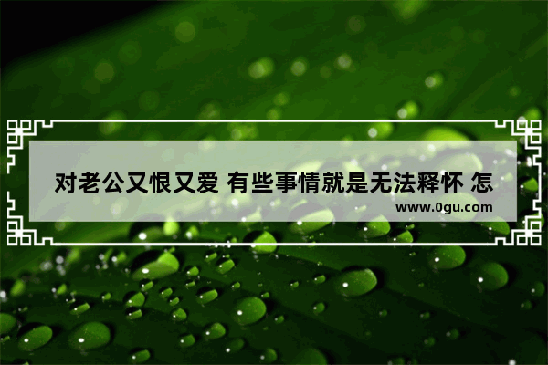 对老公又恨又爱 有些事情就是无法释怀 怎么办 恨老公怎么办