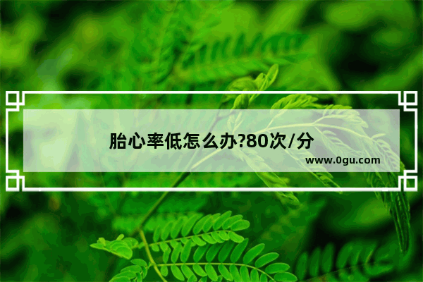 胎心率低怎么办?80次/分