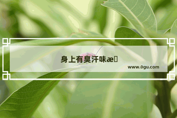 身上有臭汗味怎么去除