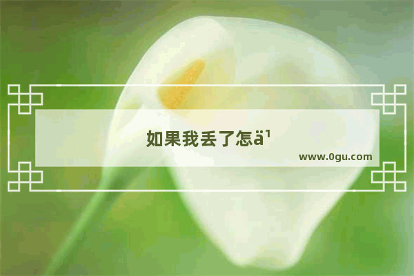 如果我丢了怎么办高情商回答