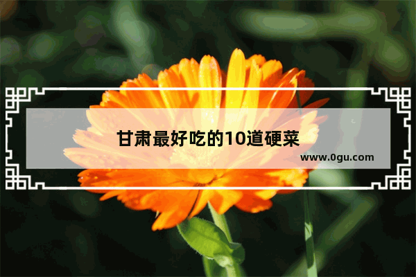 甘肃最好吃的10道硬菜