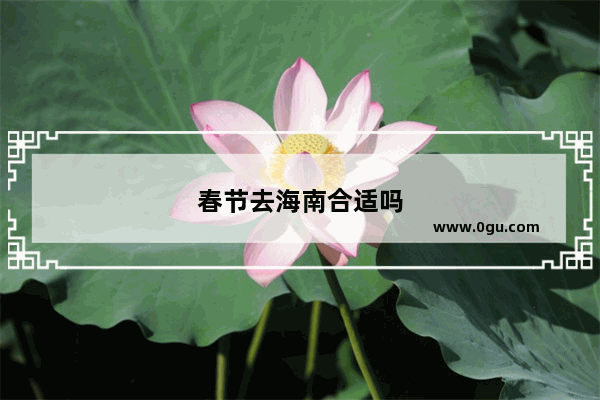 春节去海南合适吗