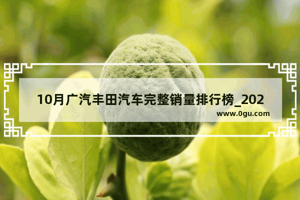 10月广汽丰田汽车完整销量排行榜_2021年11月丰田致享销量完全排行榜