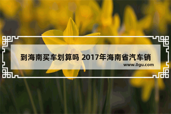 到海南买车划算吗 2017年海南省汽车销量