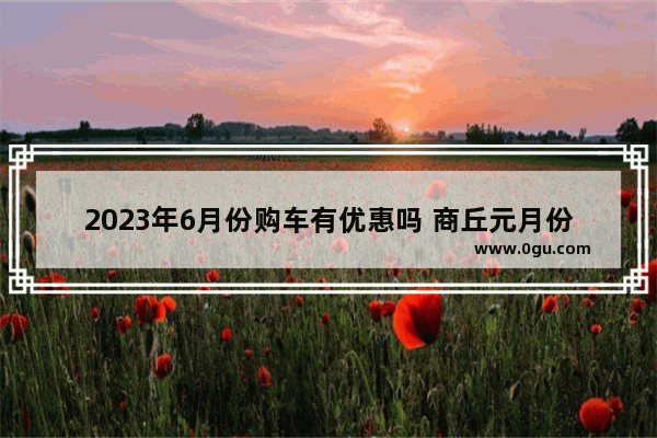 2023年6月份购车有优惠吗 商丘元月份新能源汽车销量