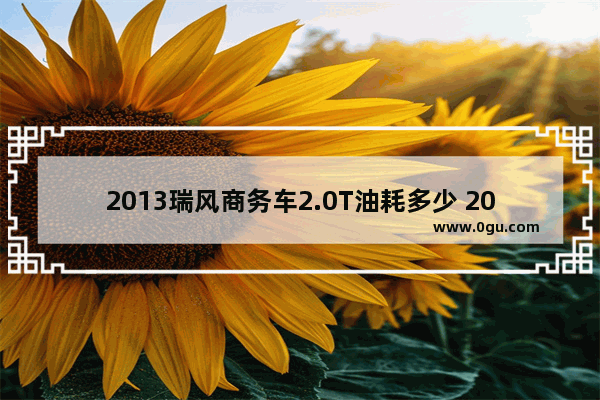 2013瑞风商务车2.0T油耗多少 2013年mpv汽车销量排行榜