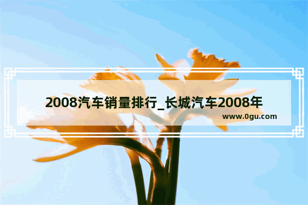 2008汽车销量排行_长城汽车2008年销量