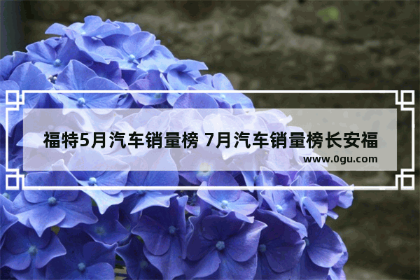 福特5月汽车销量榜 7月汽车销量榜长安福特