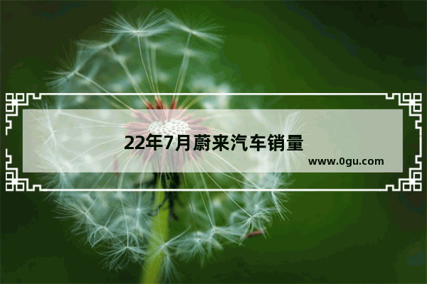 22年7月蔚来汽车销量