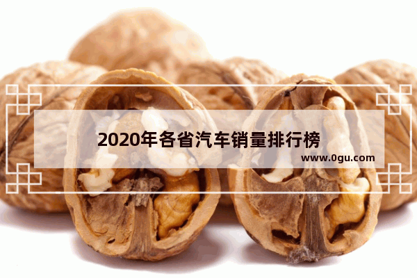 2020年各省汽车销量排行榜