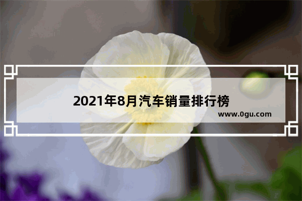 2021年8月汽车销量排行榜