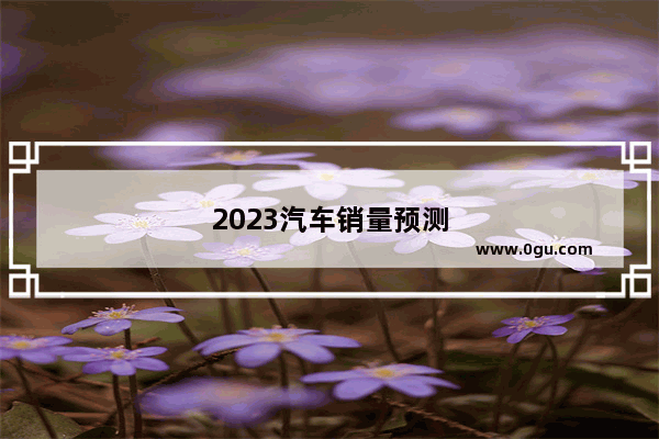 2023汽车销量预测