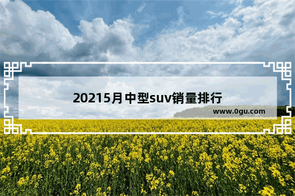 20215月中型suv销量排行