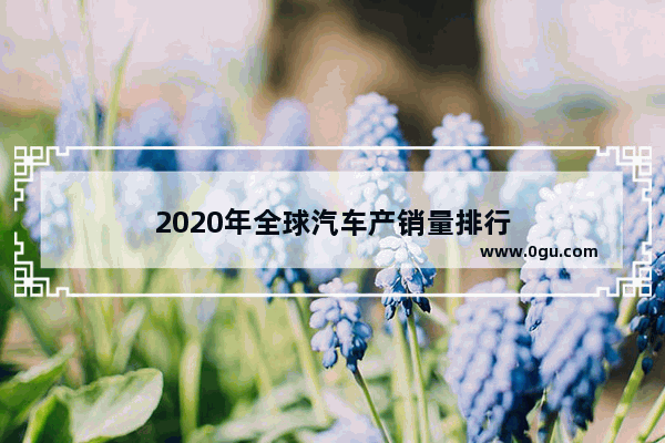 2020年全球汽车产销量排行