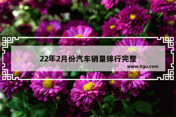 22年2月份汽车销量排行完整