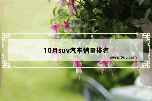 10月suv汽车销量排名