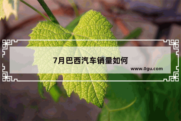 7月巴西汽车销量如何