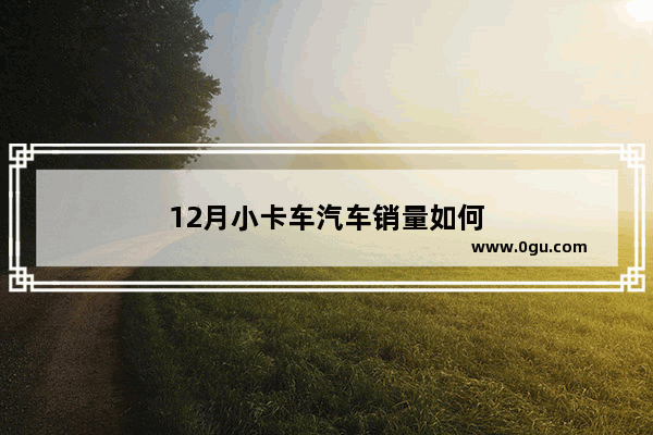 12月小卡车汽车销量如何