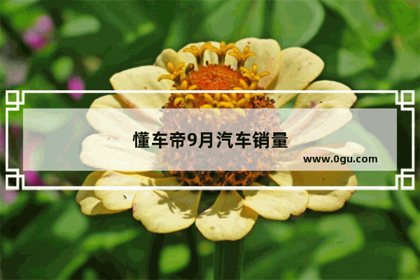 懂车帝9月汽车销量