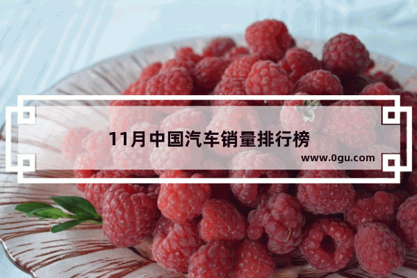 11月中国汽车销量排行榜