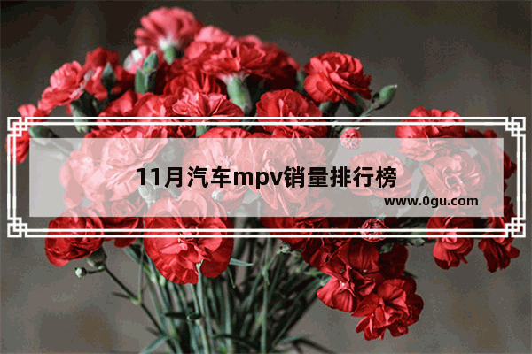 11月汽车mpv销量排行榜