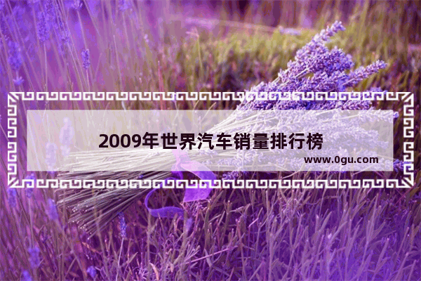 2009年世界汽车销量排行榜