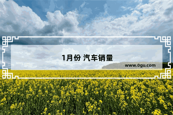 1月份 汽车销量